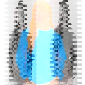 Whistles Blue Wool Mix Seam Detail Knit